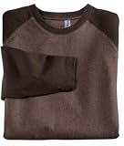 NEW District Threads - Heathered Jersey Long Sleeve Raglan Hth Mocha Brwn-XL