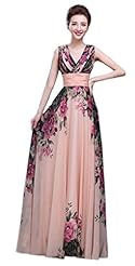 V-neck Floor Length Evening Dress 