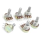 Amico 6 Pcs Silver Tone Metal Split Shaft Potentiometer 50K Ohm