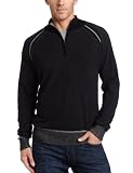 41D3KmQ3p%2BL. SL160  Alex Stevens Mens Plaited 1/4 Zip Sweater, Black, Large