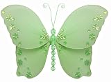 10″ Medium Green Twinkle Butterfly Decorations – butterflies hanging nylon nursery bedroom girls room ceiling wall decor, wedding birthday party baby bridal shower