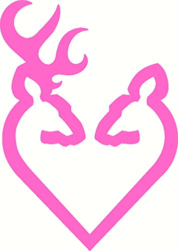 Browning Buckmark Buck and Doe Car Window Vinyl Decal Sticker 6" Tall (Color: Pink)