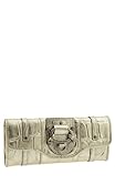Juicy Couture 'Luxe' Elongated Croc Embossed Wallet - Gold