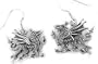 Sterling Silver Medieval Scary DRAGON Hook Earrings