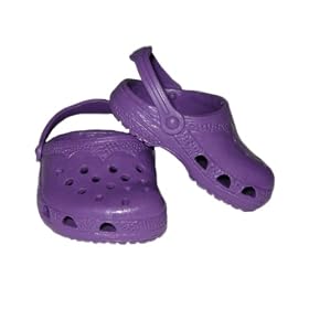 Purple Garden Clogs for 18 Dolls Like American Girl Doll by 