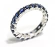 18k White Gold Sapphire Prong Set Full Circle Ring Size 5 Ctw 3.00