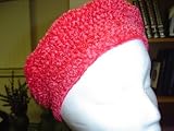 Red Chenille/Gimp Beret