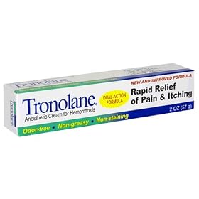 Tronolane Anesthetic Cream for Hemorrhoids, Dual-Action Formula, 2 Ounces