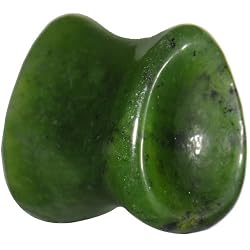 0 Gauge Concave Pear Jade Stone Plug