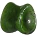 0 Gauge Concave Pear Jade Stone Plug