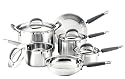 KitchenAid Gourmet Essentials 10-Piece Brushed Stainless Steel Cookware Set