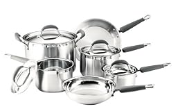 KitchenAid Gourmet Essentials Brushed Stainless Steel 10-Piece Cookware Set