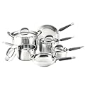 KitchenAid Gourmet Essentials Brushed Stainless Steel 10-Piece Cookware Set