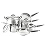 KitchenAid Gourmet Essentials 10-Piece Brushed Stainless Steel Cookware Set