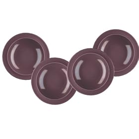 Emile Henry 9-inch Soup Pasta Bowls, Set of 4, Figue by Emile Henry