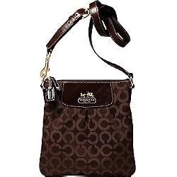 Coach Op Art Madison Crossbody Messenger Bag Swing Pack 41992 Brown