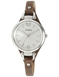 Fossil Womens ES3060 Georgia Three Hand Tan Leather Strap Watch