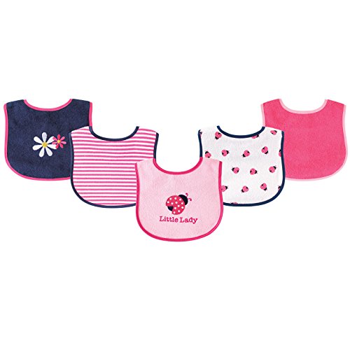 Luvable Friends 5 Piece Fun Girls Drooler Bibs, Ladybug