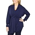 Merona&reg; Collection Plus Merino Wool Wrap Cardigan - Dark Blue Heather