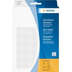 Herma 2257 Verschlussetiketten � 19 mm, rund extrem stark haftend Folie matt640, transparent