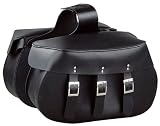Large Plain Black Leather Motorcycle Saddlebags