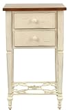 Safavieh American Home Collection Dorset Antique White and Dark Brown Two Drawer End Table
