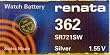 Renata Silver Oxide Watch Battery For 362 Button Cell
