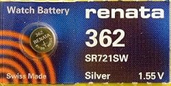Renata Silver Oxide Watch Battery For 362 Button Cell
