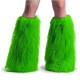 YETI-01, Neon Green Faux Fur Boot Sleeve(Neon Green Faux Fur,OS)