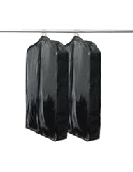 Home: Houseables Suit Travel Bag, Garment Cover, Gussetted, 42" x 24" x 5", 2 Pack, Black, Nylon, Fits Multiple Suits, Traveling Dress Protector, Clothes Carrier, Jacket Cover, Hanging Luggage Carry On - Houseables