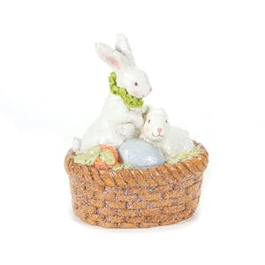 Pack of 4 Glitter Springtime Basket & Easter Bunny Table Top Decorations