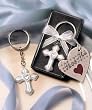 Metal Key Chain Favor with Poly-Resin Heart, 36