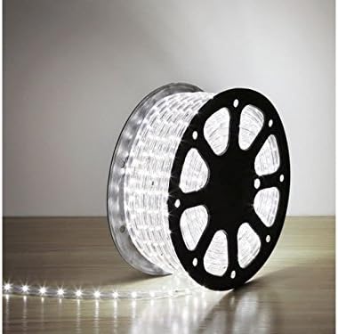 LOBOOS 150ft 110-120V LED Rope Lights, 6000K Daylight White, Waterproof IP65, Tubing Rope, Indoor/Outdoor Rope Lighting for Holiday