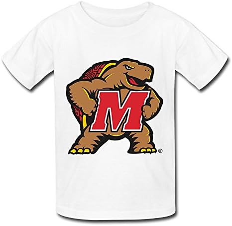 YUMY Youth Maryland Terrapins Baseball Kids Boys And Girls T-Shirt - L White
