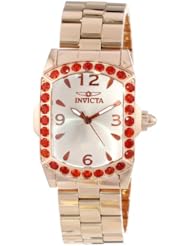 Invicta Womens 14494 Lupah Champagne Dial Fire Opal Accented 18k Rose Gold Ion-Plated Stainless Steel Watch