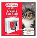 Staywell 4 Way Locking Cat Flap with Tunnel (White) (917EFS)