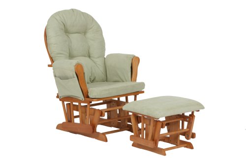Stork Craft Hoop Glider and Ottoman Cushion - Oak/Sage