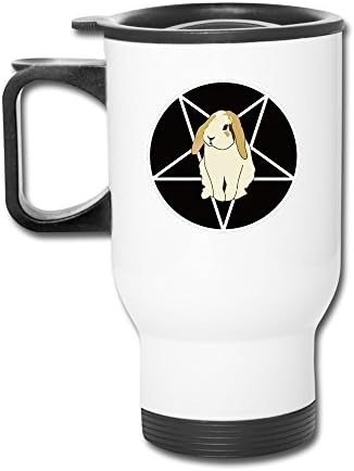 Superior Christian Devil Satanic Symbols Rabbit Travel Mug White Drink Bottle With Easy Clean Lid