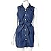 OVERMAL Womens Urban Sleeveless Denim Shirt Dress Shirt Dress for Girl