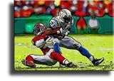 Completely Handpainted American Football Sport Painting, Custom Order FL4287, Oil on Canvas, with Option to Paint Jerry, Brett & Co. from Any Other Favorite Photograph or Picture, Unframed, Size 20" x 30" inch