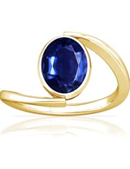 14K Yellow Gold Oval Cut Blue Sapphire Solitaire Ring (GIA Certificate)