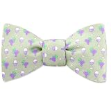 Wine Glasses and Grapes by Alynn Bowties olive silk freestyle bowties