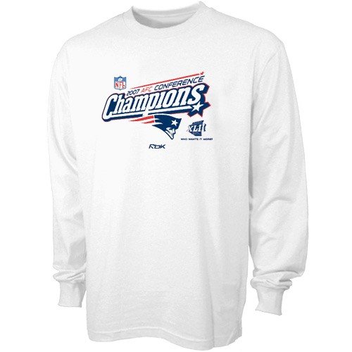 Buy Reebok New England Patriots Youth White 2007 AFC Conference Champions Locker Room Long Sleeve... by Reebok
