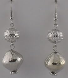 Silver Sphere and Vase Earrings