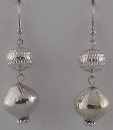Silver Sphere and Vase Earrings