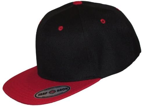 New Generation HeadgearPremium Plain Two-Tone Flat Bill Snapback Hat - Baseball Cap