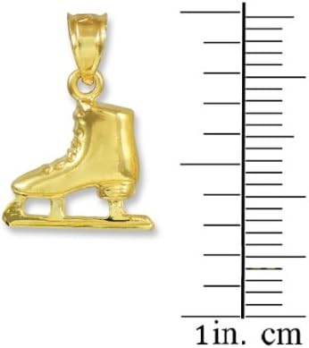 14k Gold Ice Skate Winter Sports Charm Figure Skating Pendant