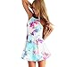 Flymall Flora Print Halter Neck Fit and Flare Dress Mini Dress (CN S)