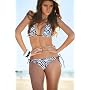 BUSY SUMMER DESIGNER ZEBRA STRIPE TIE SIDE BIKINI WITH SLIDING TRIANGLE TOP - THIS SEASON'S MUST HAVE