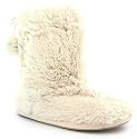 Kisses "Alaska" Ladies Soft Slipper Bootee's - Cream